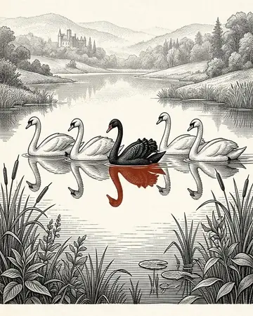 Ilustración original del arma V: El cisne negro: lo improbable es lo que manda