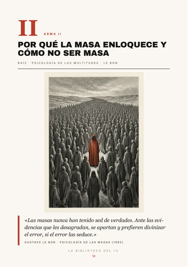 Página de apertura del arma II con ilustración original y cita